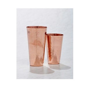 Ensemble de shaker à cocktails Boston en cuivre pur |   Ensemble de 2 shakers à cocktails martelés faits à la main (28oz et 18oz) |   Finition Or Rose Poli - Product Image 4