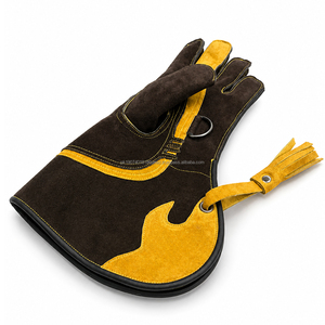 High Quality Thermal Outdoor Suede Leather Falconry <b>Gloves</b> 35cm Durable Double Layer Cotton Lining <b>Touchscreen</b> - Product Image 3