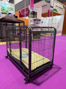 Ağır Metal köpek kafesi ışıklık ön kapı birden boyutları uygun köpek sandık katı desen evcil hayvan kafesi çelik tel çerçeve ile - Product Image 4