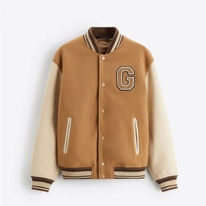 Premium Men Baseball Varsity <b>Jacket</b> Custom Embroidered Wool <b>Leather</b> Letterman <b>Jacket</b> OEM ODM Manufacturing Sample Service - Product Image 1