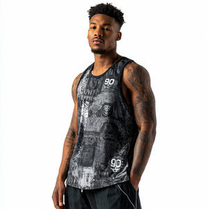 Débardeur de protection pour entraînement corporel par sublimation pour hommes, vêtement d'entraînement sans manches pour boxe et MMA, hauts de boxe imprimés pour hommes - Product Image 2