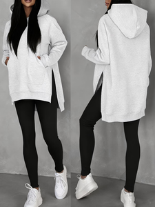 Sweat-shirt à capuche protecteur pour femme 100 % coton léger, séchage rapide, respirant, collection Activewear d'été - Product Image 4