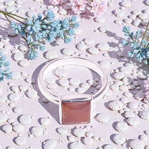 Bague ethnique en argent sterling 925 faite à la main Design unique Cornaline Gemstone Forme carrée Fine Artisan Jewelry Gigli-Rigli-Gems - Product Image 1