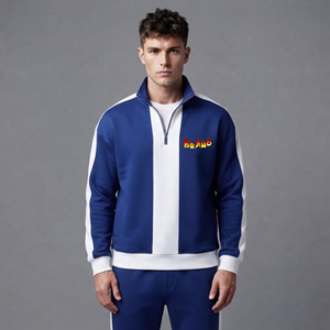 Sweat-shirts à col rond pour hommes, vêtements décontractés d'hiver OEM, 100% coton, couleur contrastée, 2 tons, sweat-shirt à capuche surdimensionné brodé sur mesure - Product Image 4