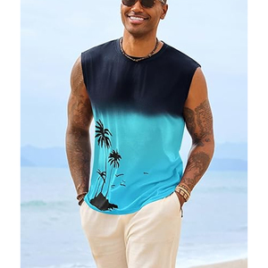 Custom Sublimation Transfer Print Hip Hop Eco-Friendly Spandex/Cotton Tank <b>Top</b> for Men Summer Casual Wear Sleeveless - Product Image 2
