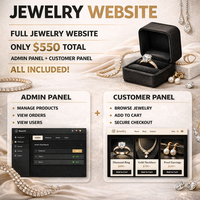 Sitio Web Personalizado de Joyería React con Panel de Administración y Panel de Usuario, Marketing Digital, Envío por Correo Electrónico