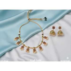 Parure de collier finition antique traditionnelle, bijoux ethniques de mariée, design élégant et remarquable pour mariages, fêtes et occasions - Product Image 3