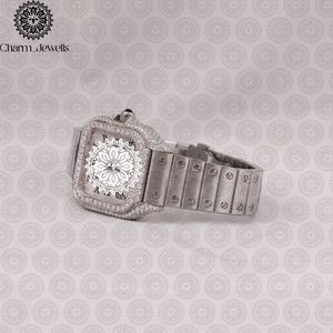 Montre de luxe pour homme Charm_Jewells en acier inoxydable, cadran analogique de 40 mm, cristal saphir, mouvement mécanique, résistance à l'eau 10 bars - Product Image 2
