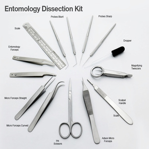 Kit de dissection d'entomologie manuel, aiguilles à épiler en acier inoxydable, micro-pinces Adson, instruments chirurgicaux certifiés CE - Product Image 3