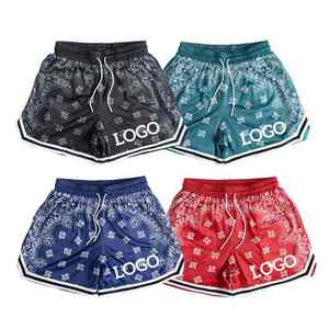 Shorts en maille personnalisés pour hommes, entrejambe de 5 pouces, 100 % polyester, séchage rapide, double couche, vêtements de sport sublimés - Product Image 3