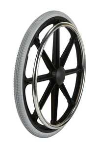 Roue arrière en nylon gris de 20 pouces Emco, pneu de remplacement durable non-marquant, ajustement universel, fournitures de thérapie, réadaptation - Product Image 5