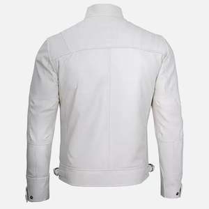 Chaquetas de Invierno de Cuero Blanco y Lona de Alta Calidad, Estilo Occidental, Diseño de Color Personalizado, Transpirables, Modernas, Servicio OEM, Venta al Por Mayor - Product Image 2