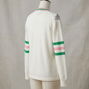 Cárdigan Acrílico Transpirable HMR Custom Alpha Kapa Alpha para Mujer, Invierno, Verde, Rosa, Blanco, Mangas Medias, Botones - Product Image 5