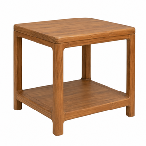Teak <b>Square</b> Dining <b>Table</b> Open Shelf Scandinavian Modern Design Eco-Friendly Durable 2-Seater Stable Hotel Dining Room Furniture - Product Image 3