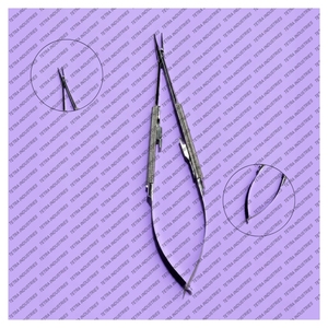 Porte-aiguille de suture Castroviejo en acier inoxydable de qualité supérieure, droit, instrument chirurgical de précision pour microchirurgie, manuel TETRA - Product Image 1