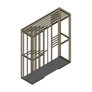 Étagère flottante double face à 5 rails de style italien pour cintres à vêtements, avec montage facile - Product Image 5