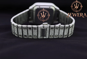 Montre bracelet en acier inoxydable avec mouvement mécanique, cadran en verre analogique, style hip-hop de luxe, personnalisable OEM - Product Image 5