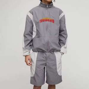 Ensemble de survêtement en nylon personnalisé de haute qualité pour hommes, coupe-vent multicolore tendance - Product Image 1