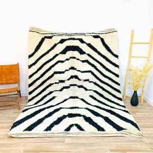 พรมปูพื้นขนแกะสไตล์โมร็อกโกพรมถักมือดีไซน์วินเทจสูงสำหรับใช้ในบ้านพรมสำหรับห้องนั่งเล่น - Product Image 1