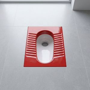 Red White Porcelain Squatting <b>Pan</b> Stylish Double Color <b>Ceramic</b> Sanitary Ware For Bathroom WC Export Quality - Product Image 1
