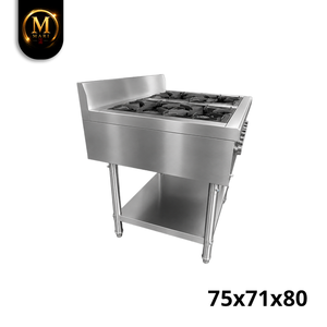 Estufa de Gas de Acero Inoxidable de Alta Calidad, Fabricada en Malasia, con 4 Quemadores Abiertos, para Cocina Comercial, Restaurante, Cafetería - Product Image 4