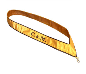 พิธีกรรมสก็อตแลนด์ ระดับที่ 4 ของ C.A.M. ปลอกคอเรกาเลียสีทอง ผ้าซาติน ปลอกคอสำหรับพิธีการ ผู้ผลิตปลอกคอขายส่ง ปลอกคอผ้าซาตินพรีเมียม - Product Image 1