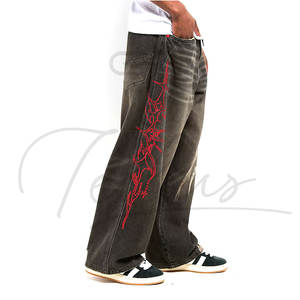 Pantalones Vaqueros Anchos Personalizados para Hombre, Estilo Casual, Retro Clásico, Holgados, Hip Hop, Vintage, Hechos en Pakistán - Product Image 5