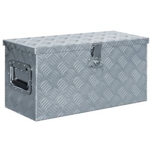 Caja de herramientas de aluminio plateado 24,2 \ "x10.4 \" x11.8 \ "-Solución de almacenamiento duradera y elegante - Product Image 1