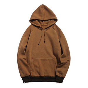 เสื้อสเวตเชิ้ตผ้าฟลีซมีฮู้ดขนาดใหญ่สำหรับผู้ชาย สีพื้น มีกระเป๋า สวมใส่สบายๆ ในฤดูใบไม้ร่วง - Product Image 1
