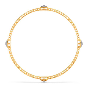 Brazalete de Oro con Filigrana Floral y Diamantes Redondos Cultivados en Laboratorio - Product Image 3