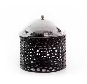 Calentadores de Comida de Esmalte Blanco Satinado Premium con Detalles en Oro Cepillado, Ollas de Diseño Tipo Pilar para Comidas de Primera Calidad - Product Image 1