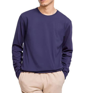 T-shirt décontracté à manches longues de qualité supérieure 230 g/m² en coton léger, vente en gros, usage quotidien, t-shirt à manches longues pour homme - Product Image 2