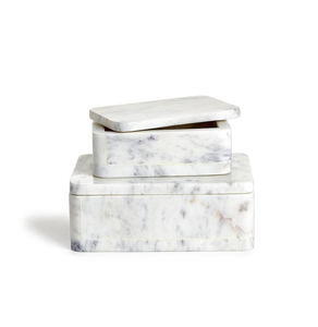 Elegante Caja de Almacenamiento de Mármol para Regalo con Diseño de Líneas de Latón, Caja de Joyería Cuadrada de Mármol Blanco - Product Image 3