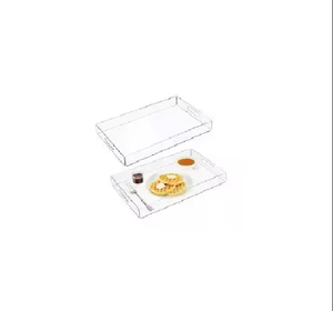 Plateau de présentation rectangulaire simple en acrylique transparent pour aliments, fruits, légumes, décoration, service, vaisselle, plateaux en acrylique faits maison - Product Image 1