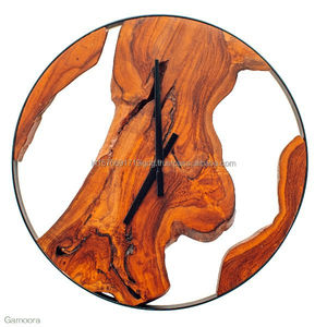 Natural Live Edge <b>Wooden</b> <b>Wall</b> <b>Clock</b>, Rustic Country Home Decor, Handmade Statement <b>Clock</b>, Wood <b>Wall</b> Art, Metal Frame - Product Image 6