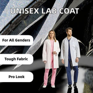 เสื้อกาวน์แพทย์สำหรับผู้ชายไซส์ใหญ่ น้ำหนักเบา ชุดยูนิฟอร์มโรงพยาบาล ผ้าสีขาวปลอดภัยพร้อมระบบตรวจจับเข็ม - Product Image 3