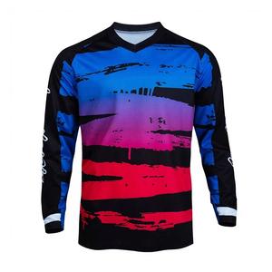 Jersey de Motocross de Manga Larga, Personalizado, Talla Grande, Anti-UV, 100% Poliéster, Malla de Secado Rápido, para Carreras de Motocross - Product Image 1