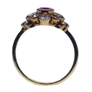Gemvanity R991 Plaqué Or 14K Luxe Tibétain Bouddhiste Classique Sertissage Canal Taille Brillant Tourmaline Diamant Unisexe - Product Image 3