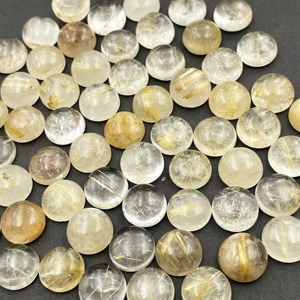 Natural Golden Rutile Mix Size Round Loose Gemstone Cabochon 4,5,6,7,8,9,10,11,12, mm Golden Rutile Cabochon for Jewelry - Product Image 5
