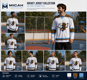 Maillot de hockey sur glace par sublimation Micah Corporation – Respirant, en maille, uniforme d'équipe unisexe, épais, coupe oversize, entraînement, séchage rapide - Product Image 4