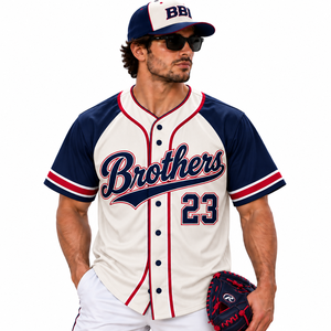 Maillot de baseball personnalisé pour homme, vert foncé, manches crème, boutons, broderie en twill, uniforme d'équipe respirant, chemise de softball - Product Image 3