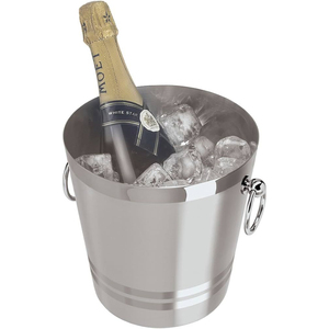 Stainless Steel Champagne Bucket Large Capacity Ice Bucket With Elegant Classic Handles Durable Metal Wine <b>Cooler</b> For Home Bar - Product Image 1