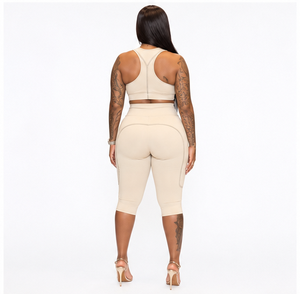 Wholesale Trending Custom Women 2 Piece Activewear Set Crop Top High Waist <b>Capri</b> <b>Leggings</b> Gym Workout Yoga Fitness Sports - Product Image 3