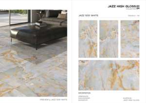 Carreaux de porcelaine préférés des architectes, surface ultra brillante Jazz, 60x120cm, 600x1200mm, format 24x48, pour un mur intérieur élégant - Product Image 3