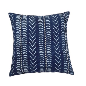 Cotton Indigo Dabu Bagru Hand Block Print Decorative <b>Cushion</b> <b>Covers</b> 45X45cm - Product Image 1
