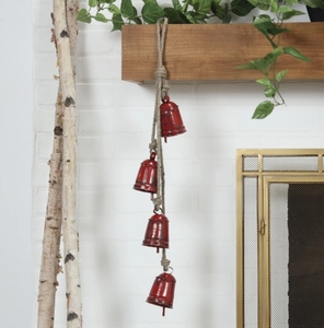 Hanging Metal Bells Rustic Red Finish Vintage Cowbells Decorative <b>Wind</b> <b>Chime</b> Home Garden Door Wall Decor Craft Wholesale - Product Image 3