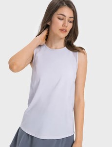 Débardeur de sport d'été personnalisé avec logo, 100 % coton, séchage rapide, respirant, dos évidé, décontracté, pour la course et le tennis (style Lulu) - Product Image 3