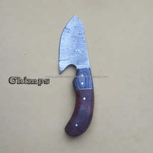 มีดทำมือเกรดอุตสาหกรรมเหล็กดามัสกัสสำหรับล่าสัตว์  ใบมีดคงที่ ด้ามไม้  พร้อมปลอกหนัง  สำหรับพกพาทุกวัน - Product Image 3