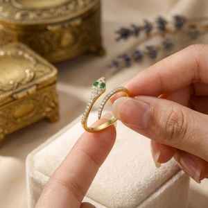 Emerald Rings 925 Sterling Silver Handmade Gemstone Rings Elegant Boho Jewelry Statement Rings Unique <b>Gift</b> For Women - Product Image 1