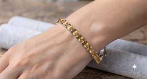 Bracelet tennis en citrine naturelle en forme de poire 6x4mm, 7 pouces, pierre précieuse jaune, ton or, bijoux élégants pour femmes, cadeau d'anniversaire de luxe - Product Image 6